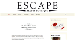 Desktop Screenshot of escapebeautyboutique.com