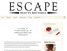 Tablet Screenshot of escapebeautyboutique.com